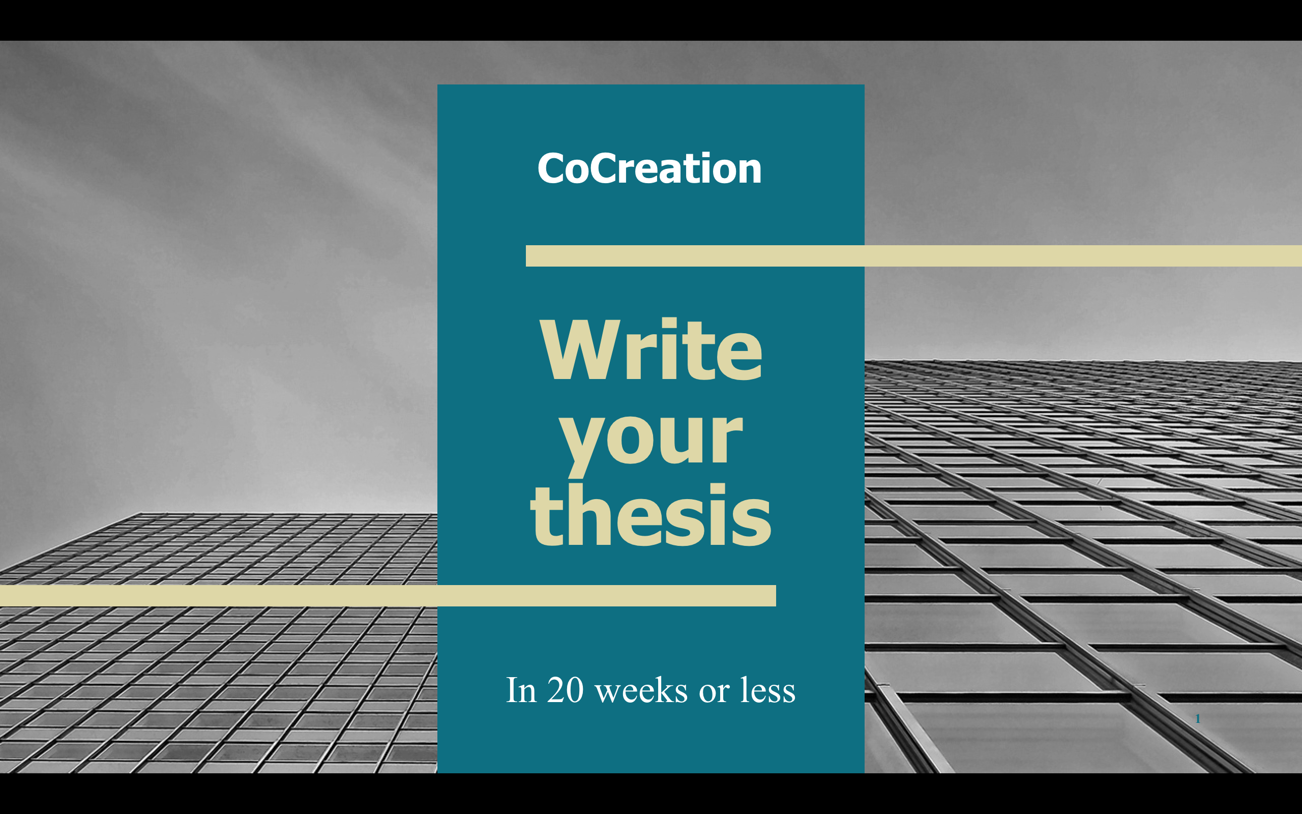 Write your master thesis in 20 weeks or less